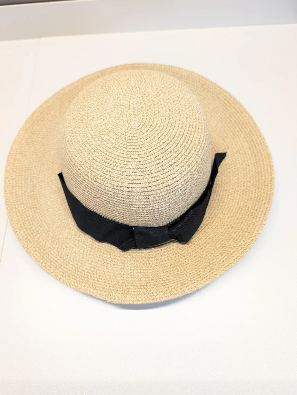 FURTALK Women's Foldable Wide Brim Straw Hat Beige M/L EUC